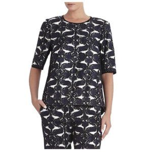 BCBGMAXAZRIA Runway Dark Navy Katelin Jacquard Tank Top/Cami